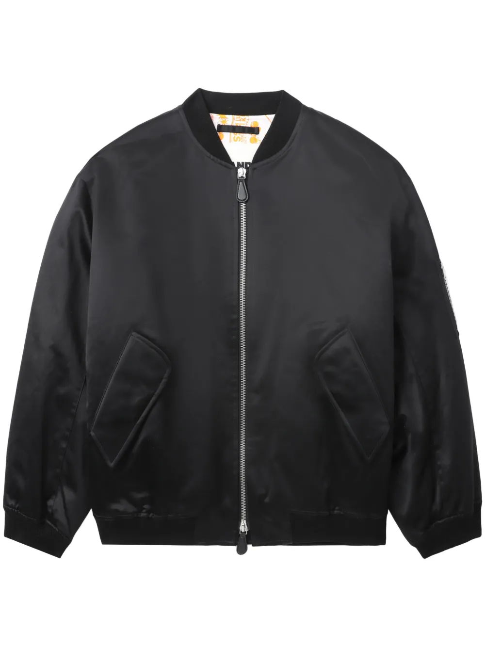 

Бомбер с молниями на рукавах JIL SANDER, черный