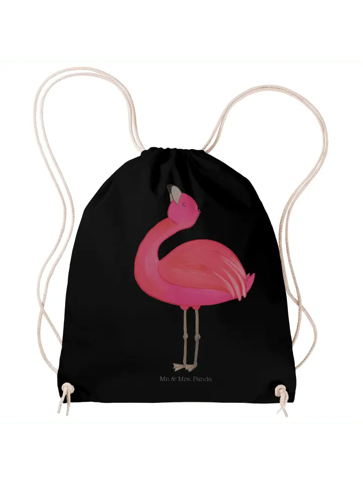

Спортивная сумка Mr & Mrs Panda Sportbeutel Flamingo Stolz ohne Spruch, черный