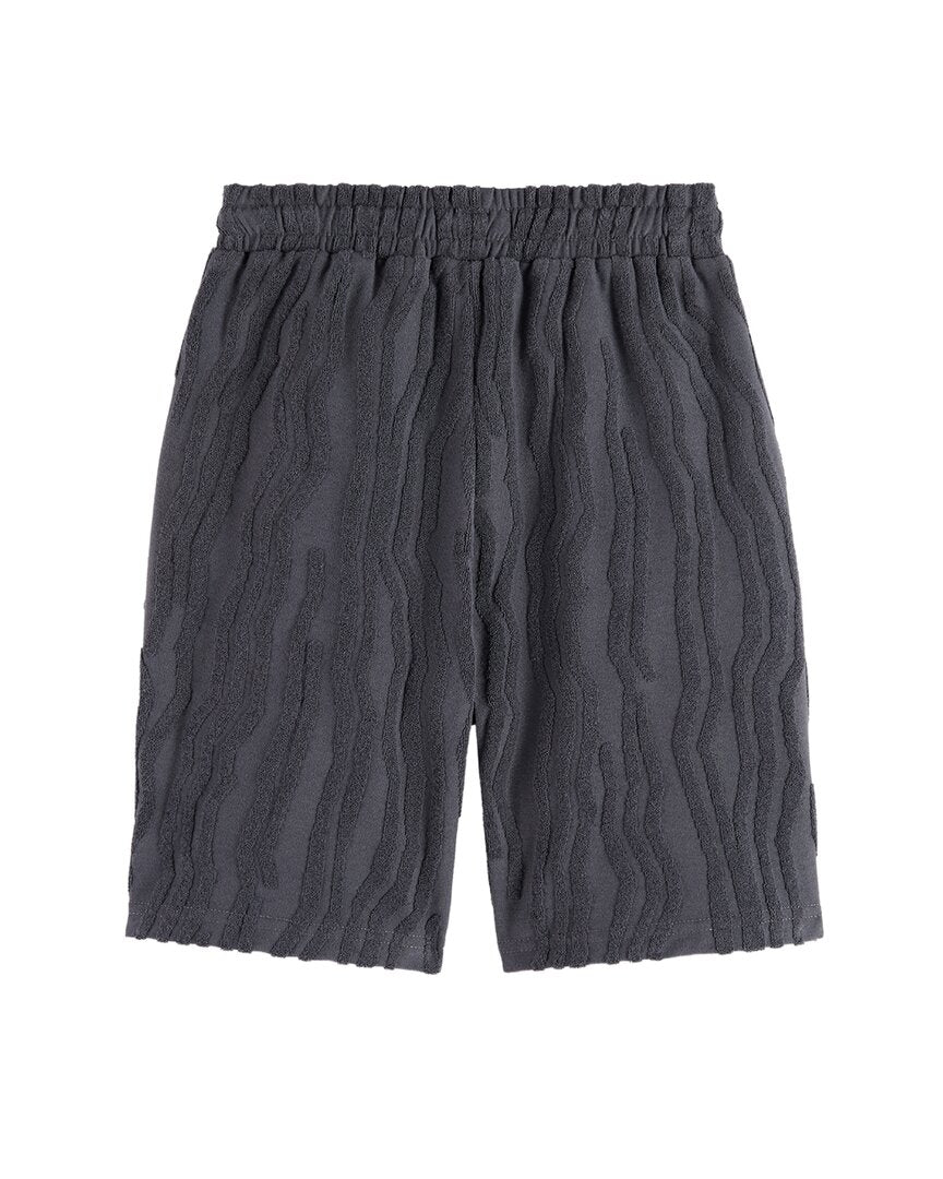 Шорты средней длины из жаккардовой махровой ткани Scotch & Soda, черный — фото 2