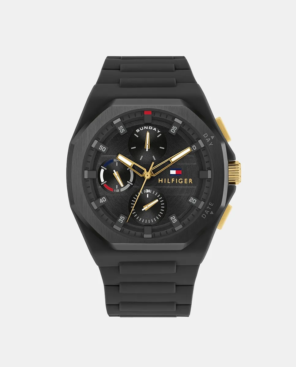 

Neo 1792120 многофункциональные черные силиконовые мужские часы Tommy Hilfiger