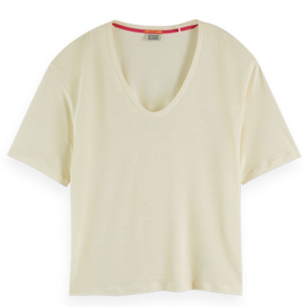 

Футболка Scotch & Soda Soft Short Sleeve V Neck, бежевый