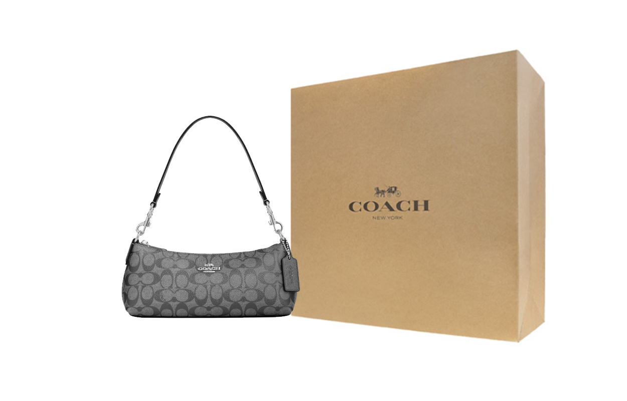 

COACH Сумка через плечо из лакированной ткани среднего размера