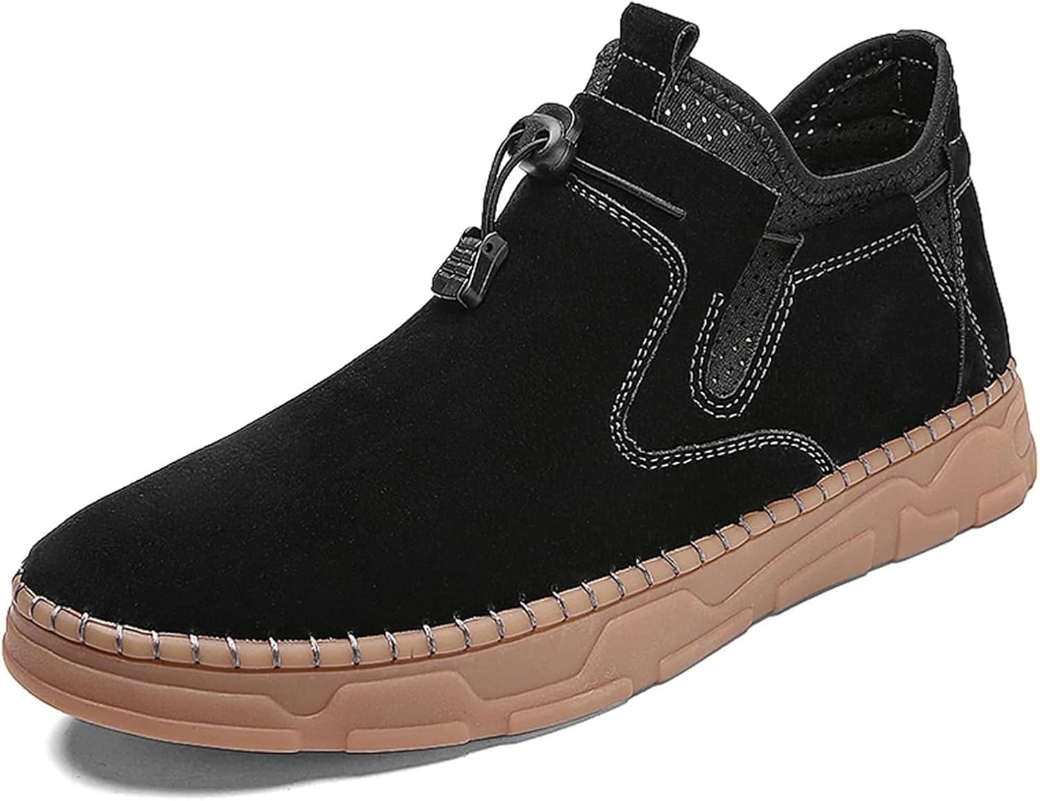 

Мужская летняя походная обувь Удобные повседневные ботинки Обувь для ходьбы Модные замшевые кроссовки Дышащие обувь для повседневной работы Generic, черный