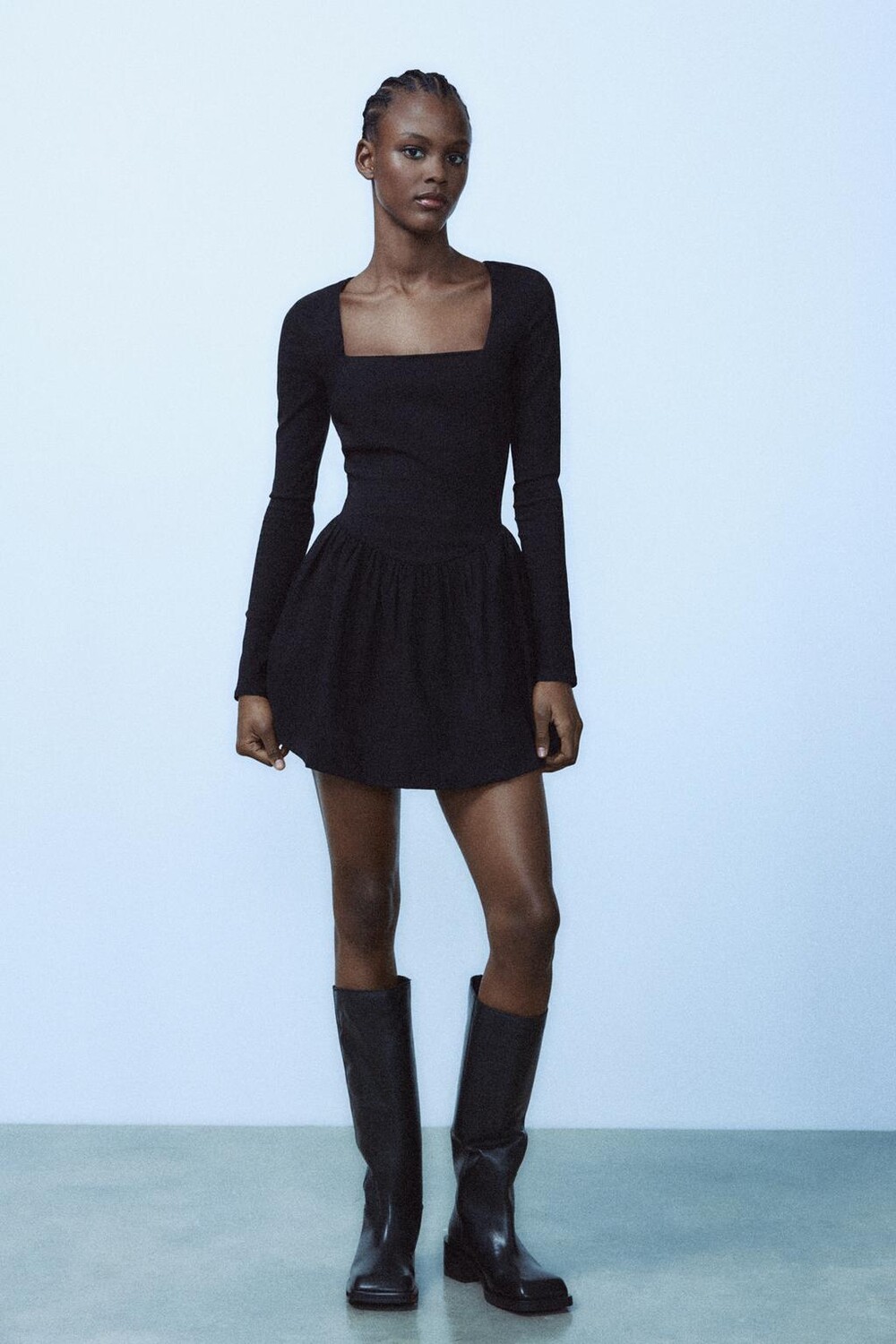 

Короткое платье-баллон ZARA, черный