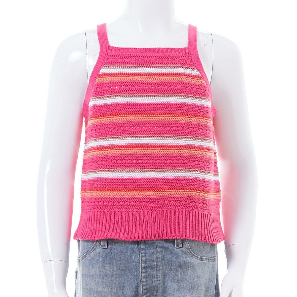 

Майка Adyson Parker крючком для девочек 7–12 лет, цвет Pink Stripe