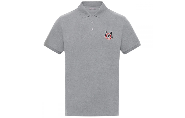 

Футболка поло мужская серая Moncler