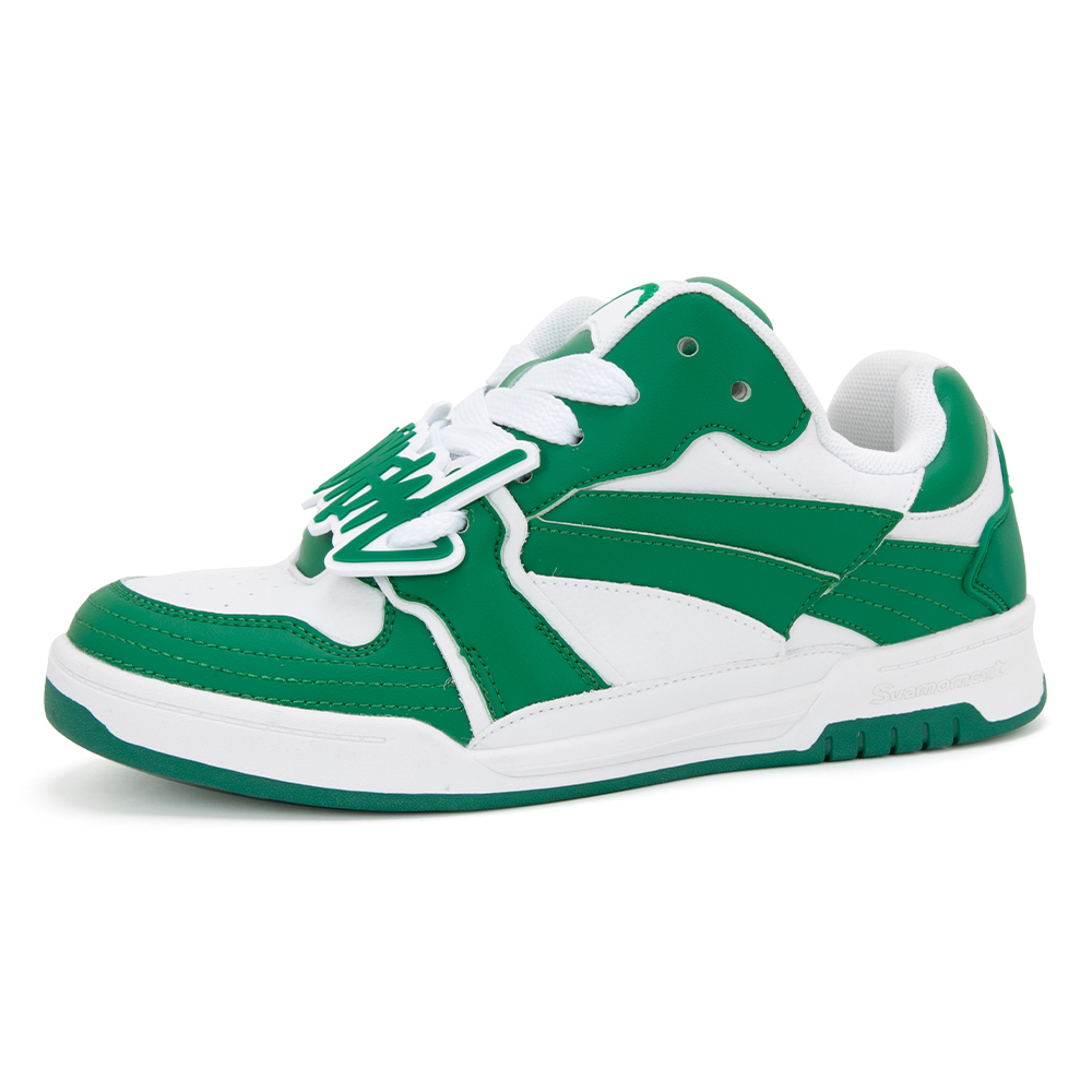 

Suamoment Винтажные кожаные скейтерские кеды с принтом PU Original Athletic Shoes мужские парные модные доски зеленые, цвет Green