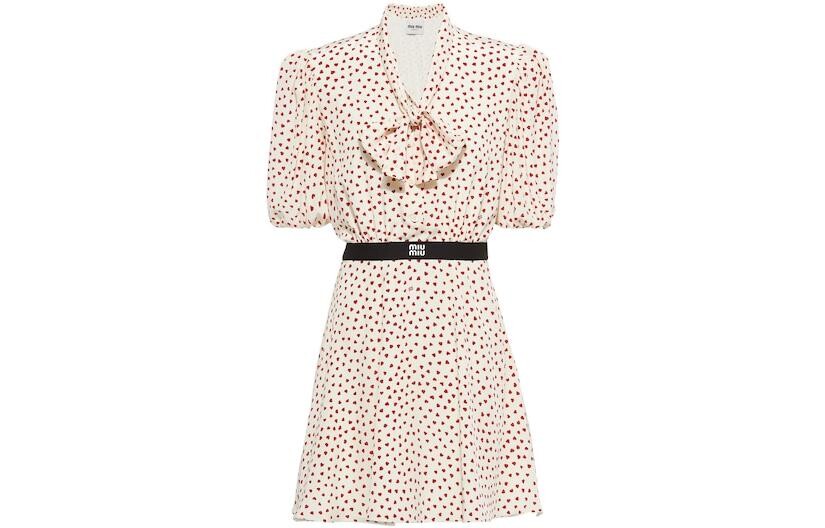 

Платье Miu Miu с короткими рукавами, бежевый