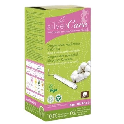 

Тампоны MASMI Silver Care из органического хлопка с аппликатором Assorted