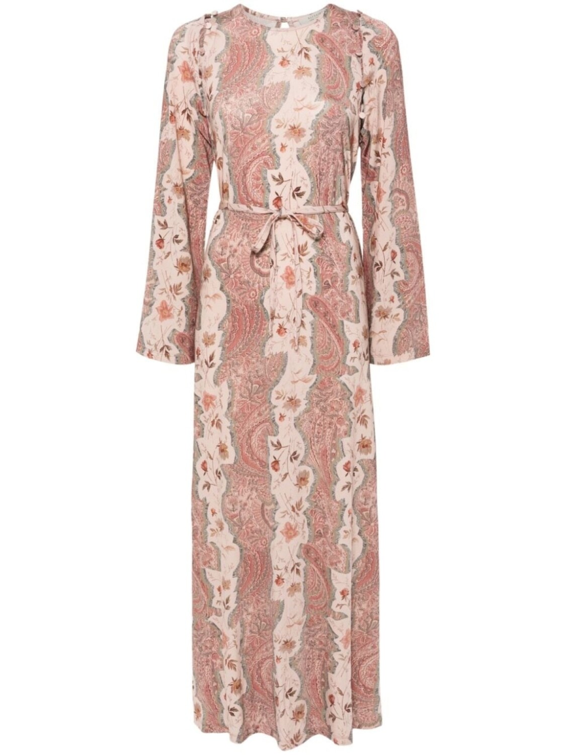 

AllSaints платье макси Susannah Cascade с поясом, розовый