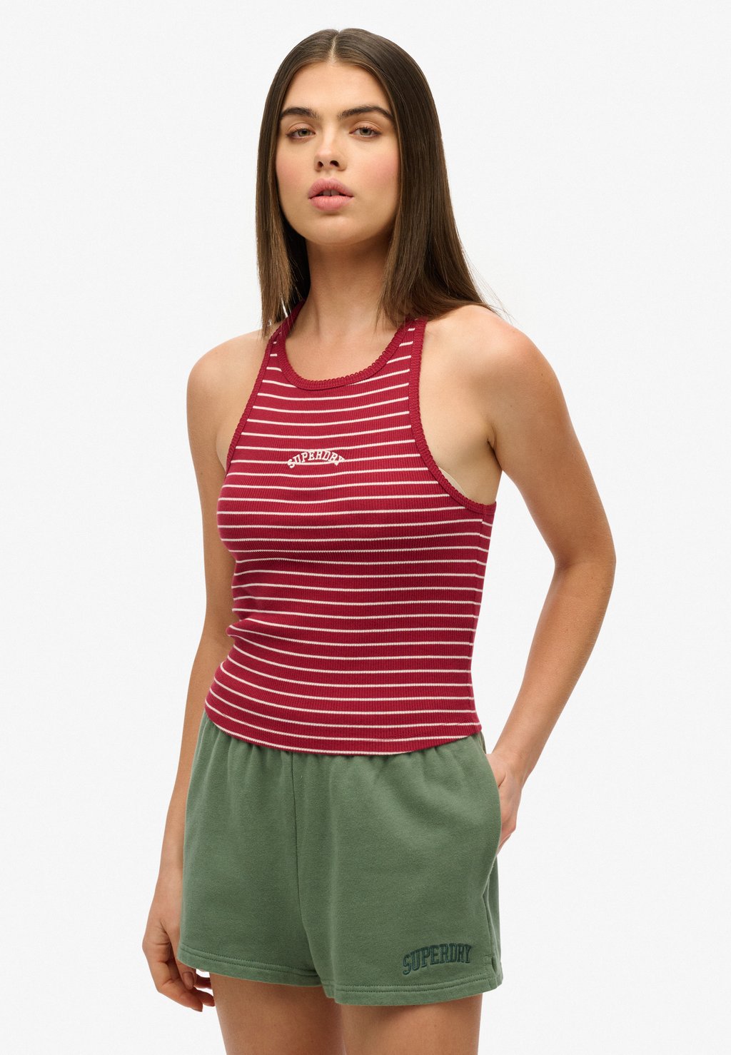 

Топ ESSENTIAL LOGO STRIPED RACER Superdry, красный