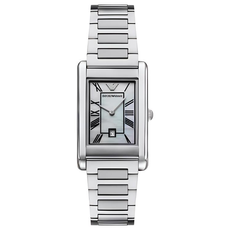 

EMPORIO ARMANI Часы Wrist Watch Quartz Movement Stainless Steel Strap 25*38mm Mother of Pearl Color Watch Dial Men's Watch, Mother-of-Pearl Color Watch Dial