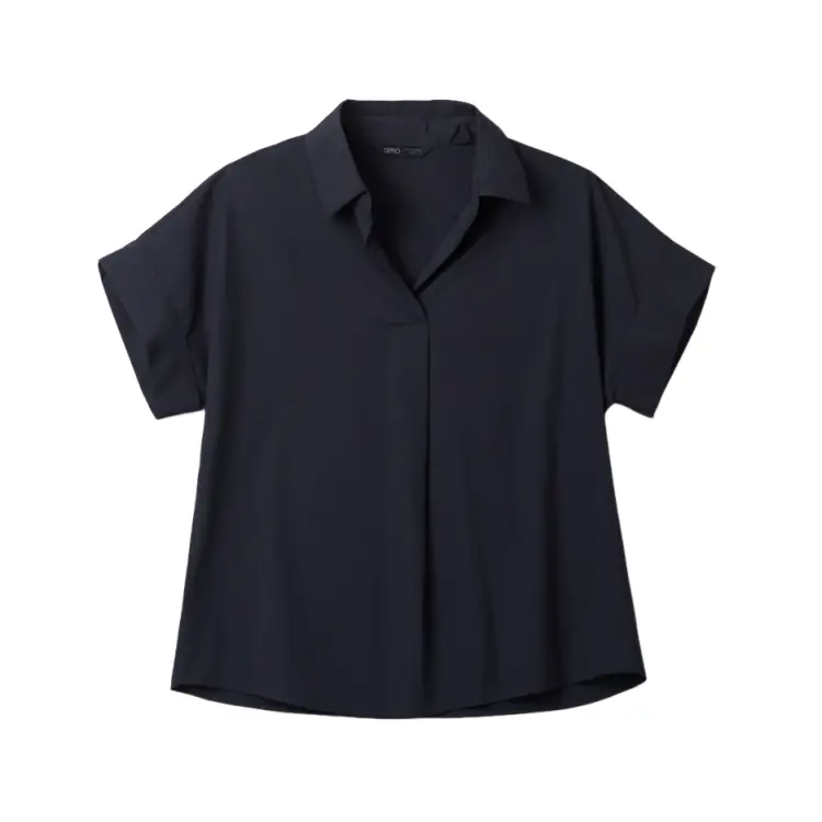 

Рубашка женская с лацканами тонкая SPAO, marine синий