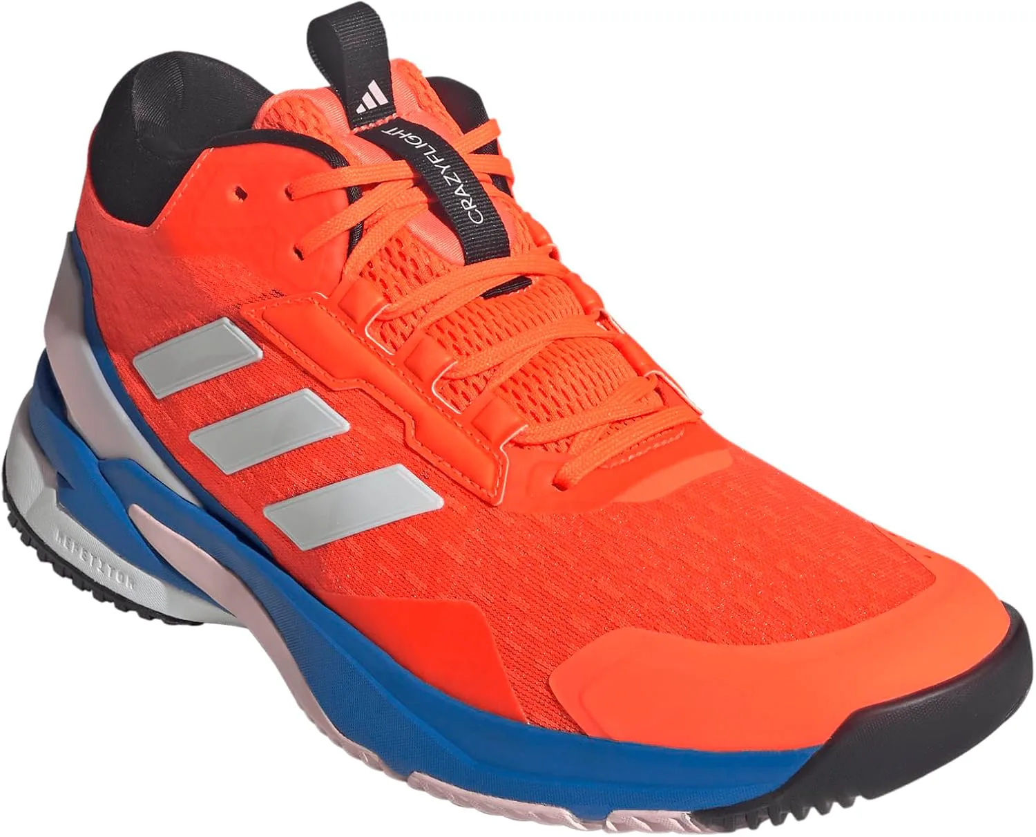 Мужские кроссовки для волейбола Adidas Crazyflight 6 Mid Indoor - белые, оранжевый/металлик — фото 2