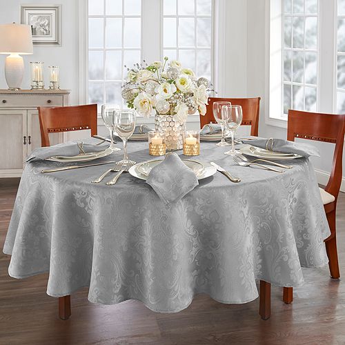 

Овальная скатерть Elrene Caiden Elegance Damask, 60 x 84 дюйма Elrene Home Fashions, цвет Silver