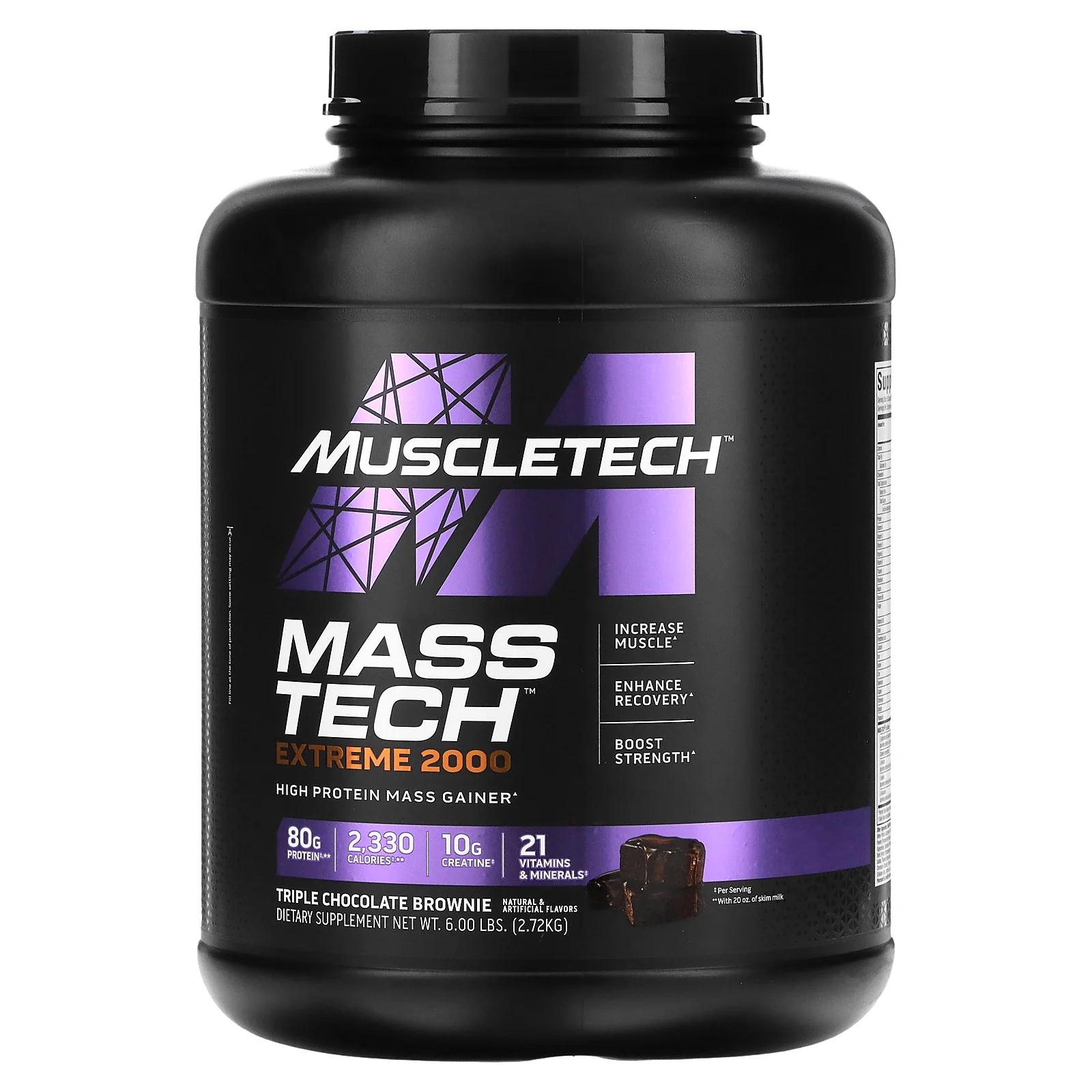 

MuscleTech Mass Tech Extreme 2000 брауни с тройным шоколадом 2,72 кг (6 фунтов)