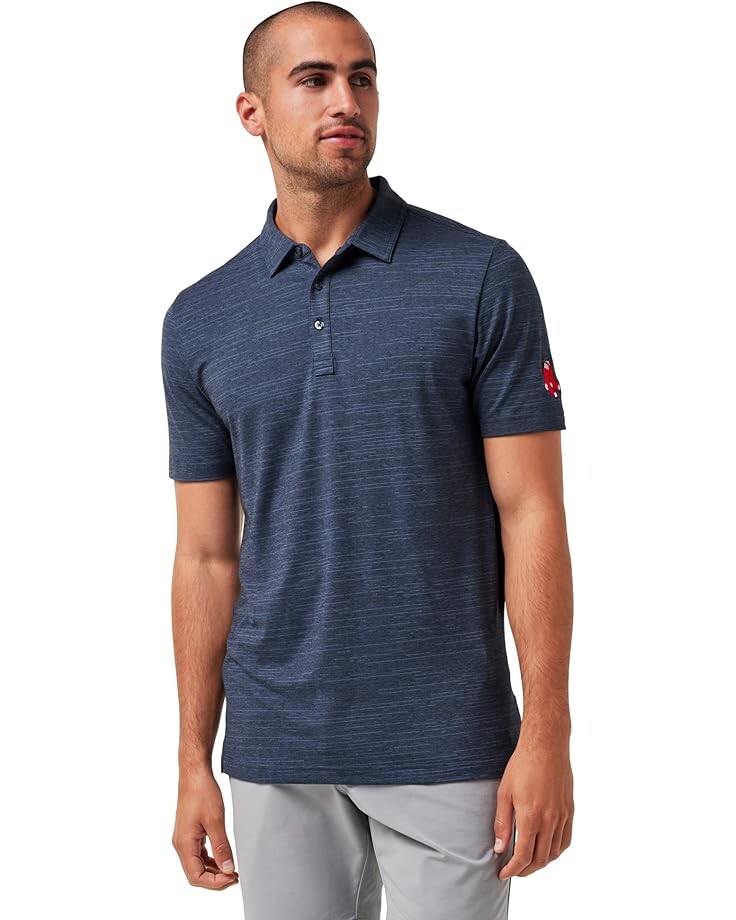 

Поло TravisMathew Boston Red Sox The Heater Polo, цвет Vintage Indigo/Black