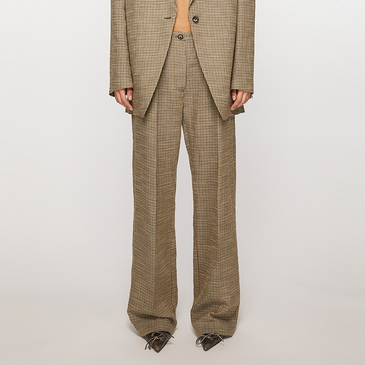 Высокие Широкие Брюки Acne Studios, Коричневый — фото 3