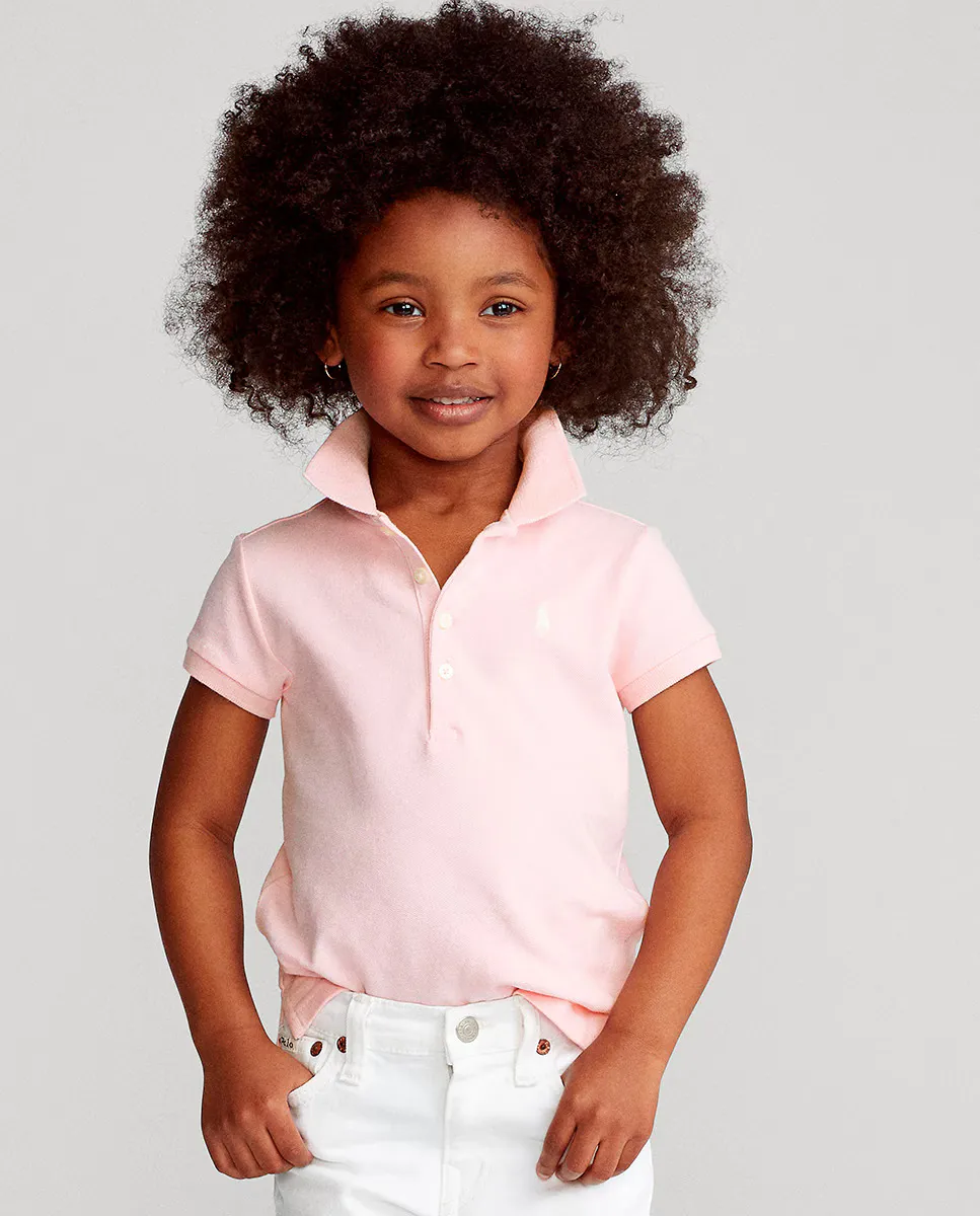 

Детская хлопковая футболка с вышитой лошадкой Polo Ralph Lauren, цвет Rosa claro