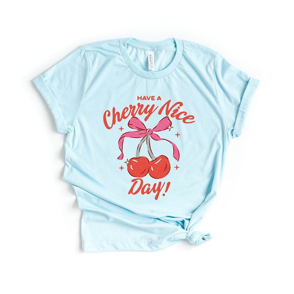

Футболка с короткими рукавами и рисунком Coquette Cherry Nice Day Simply Sage Market, цвет Ice Blue