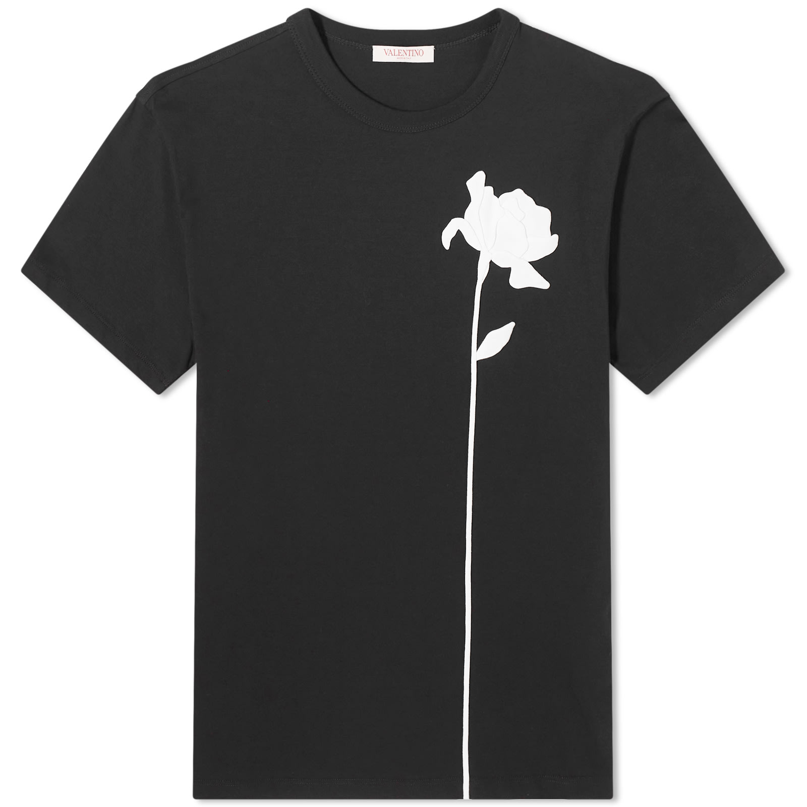 

Футболка Valentino Flower Embroidery Tee, цвет Nero