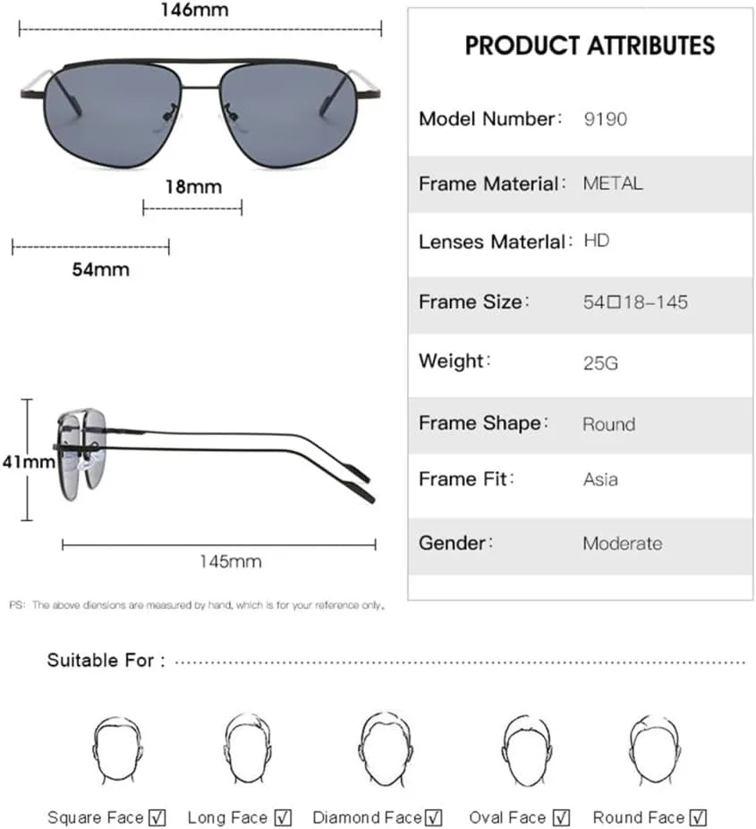 

Овальные солнцезащитные очки для женщин и мужчин в стиле ретро с металлической оправой, женские солнцезащитные очки с защитой от УФ-излучения UV400 VFDHN, Gold Tea