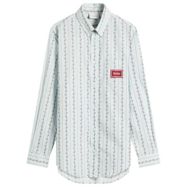 

Рубашка Drole de monsieur в полоску с логотипом Drôle De Monsieur, светло-голубой