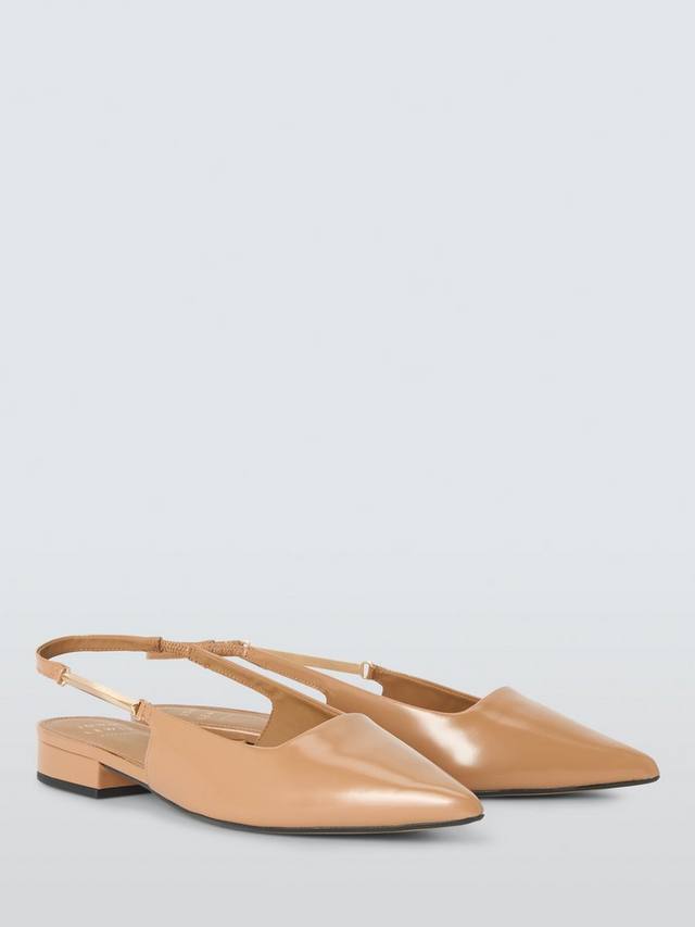Туфли-лодочки Dakota Leather с острым носком и ремешком на пятке John Lewis, Camel — фото 3