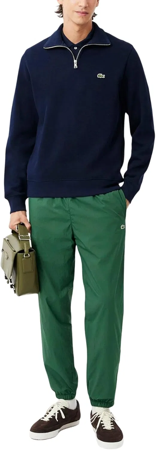 Спортивные штаны Lacoste водоотталкивающие мужские, легкие, с вышитым крокодилом, черный