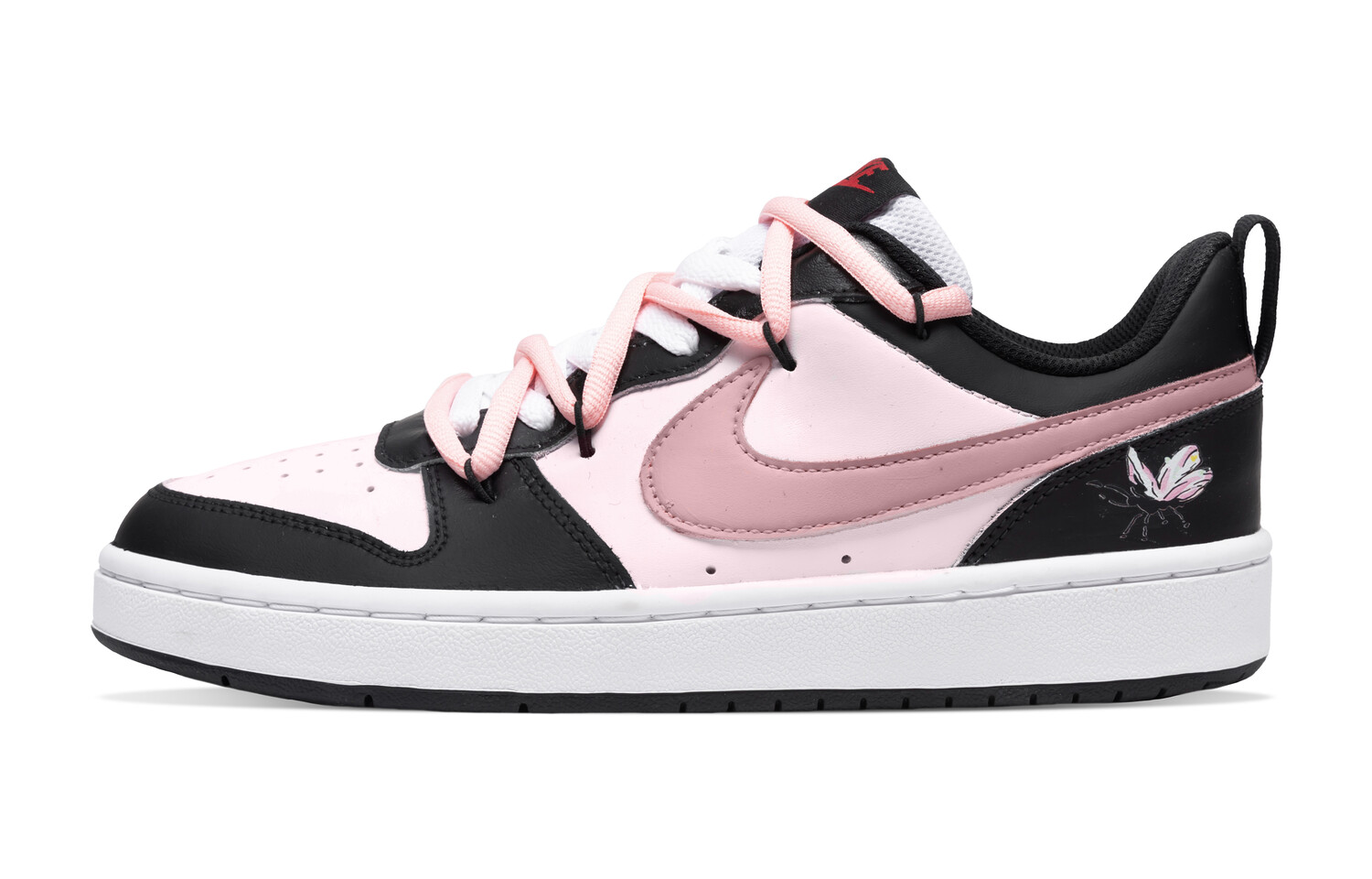 

Кроссовки Nike Court Borough Skateboard Shoes Women's Low-Top Black Pink, Черный, Кроссовки Nike Court Borough Skateboard Shoes Women's Low-Top Black Pink