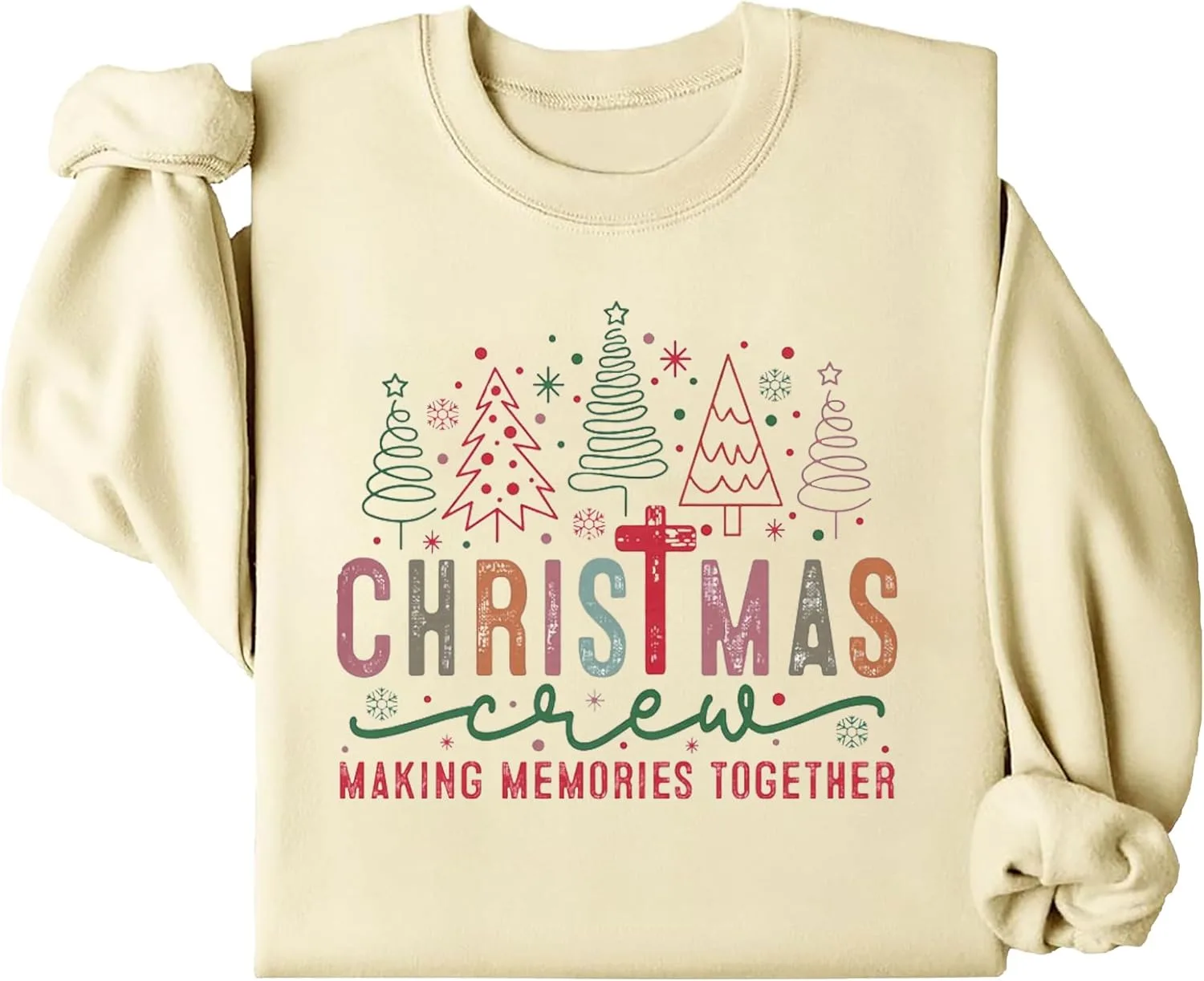 

Свитшот с капюшоном "Создаем воспоминания вместе" с рождественской елкой