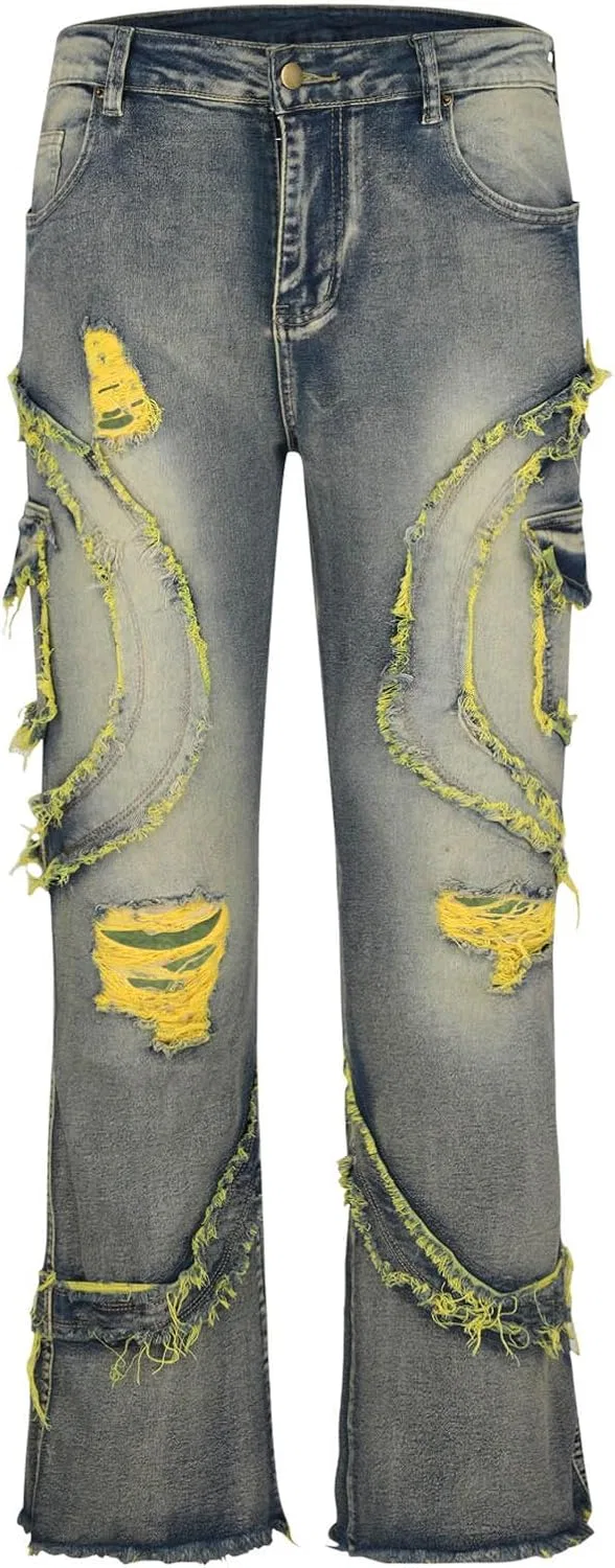 Джинсы скинни рваные Yellow generic — фото 2