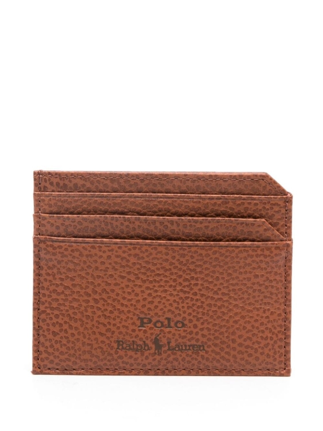 

Кожаная картхолдер с тисненым логотипом Polo Ralph Lauren, коричневый