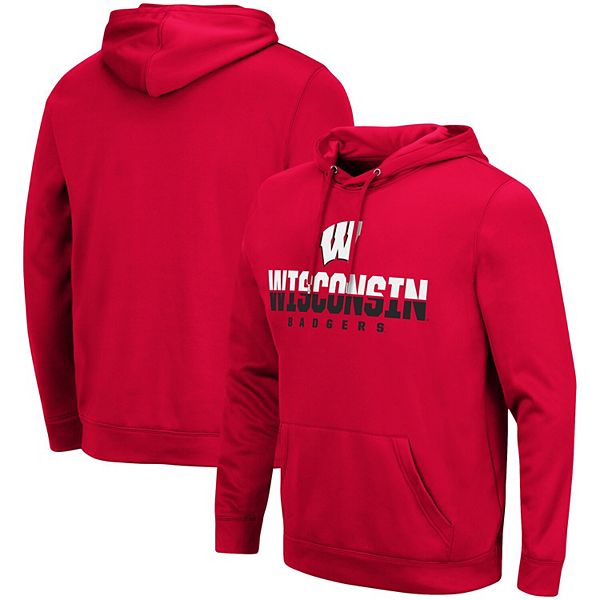 

Мужской красный свитшот с капюшоном wisconsin badgers lantern Colosseum