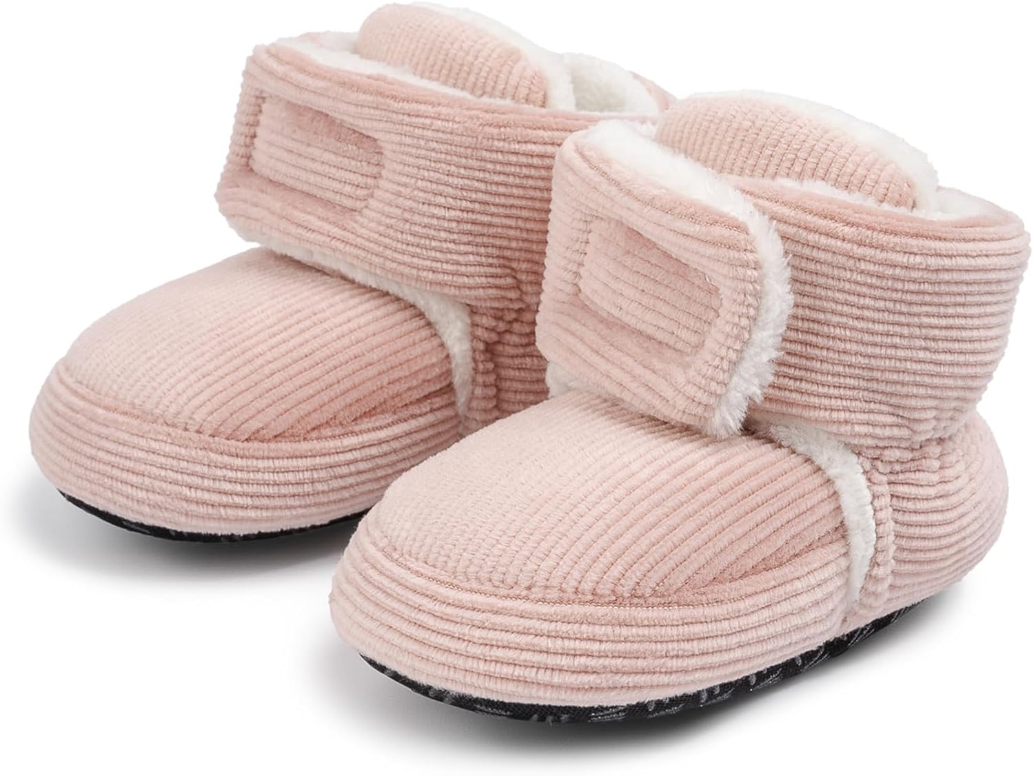 

Karwuiio Пинетки для новорожденных мальчиков и девочек, мягкие флисовые, стойкие носочки для младенцев, обувь, нескользящие ботинки для малышей, носочки для кроватки, Pink