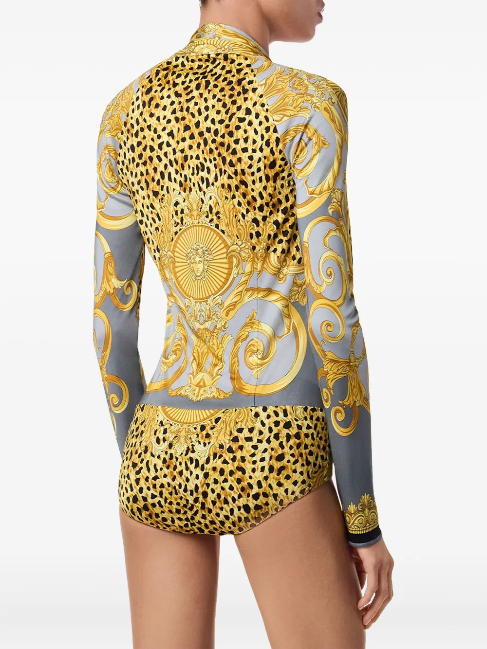 Боди с графичным принтом Versace, желтый — фото 4