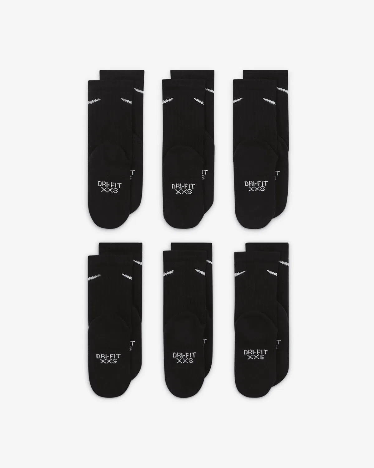 Детские носки Dri-FIT (6 пар) Nike Performance Basics, Black — фото 3