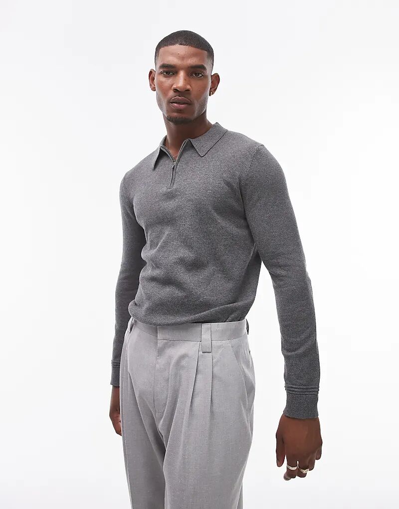

Необходимое поло в угольном цвете Topman