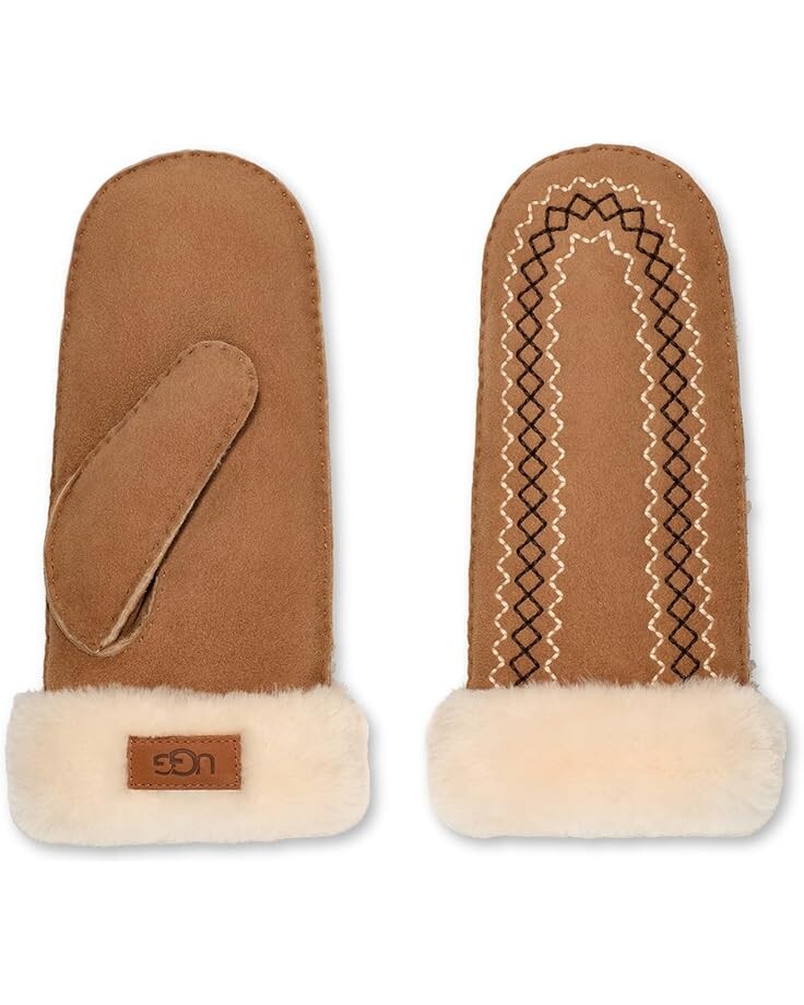 

Перчатки UGG Atherson Embroidered Mitten, цвет Chestnut