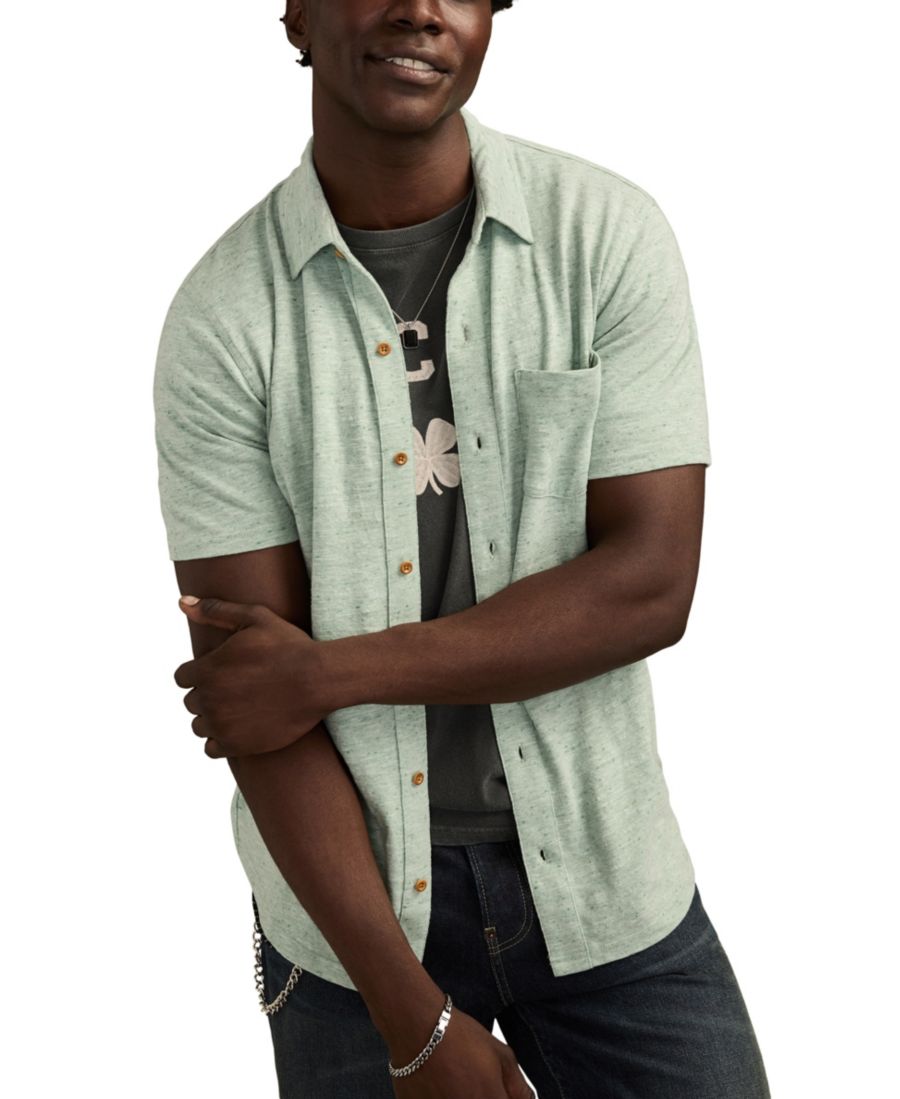 

Мужская льняная рубашка с коротким рукавом Lucky Brand, Frosty spruce