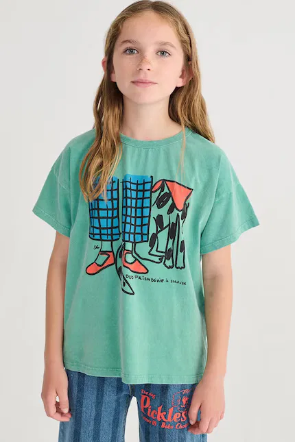 Футболка с принтом Dog Friendship Bobo Choses, бирюзовый