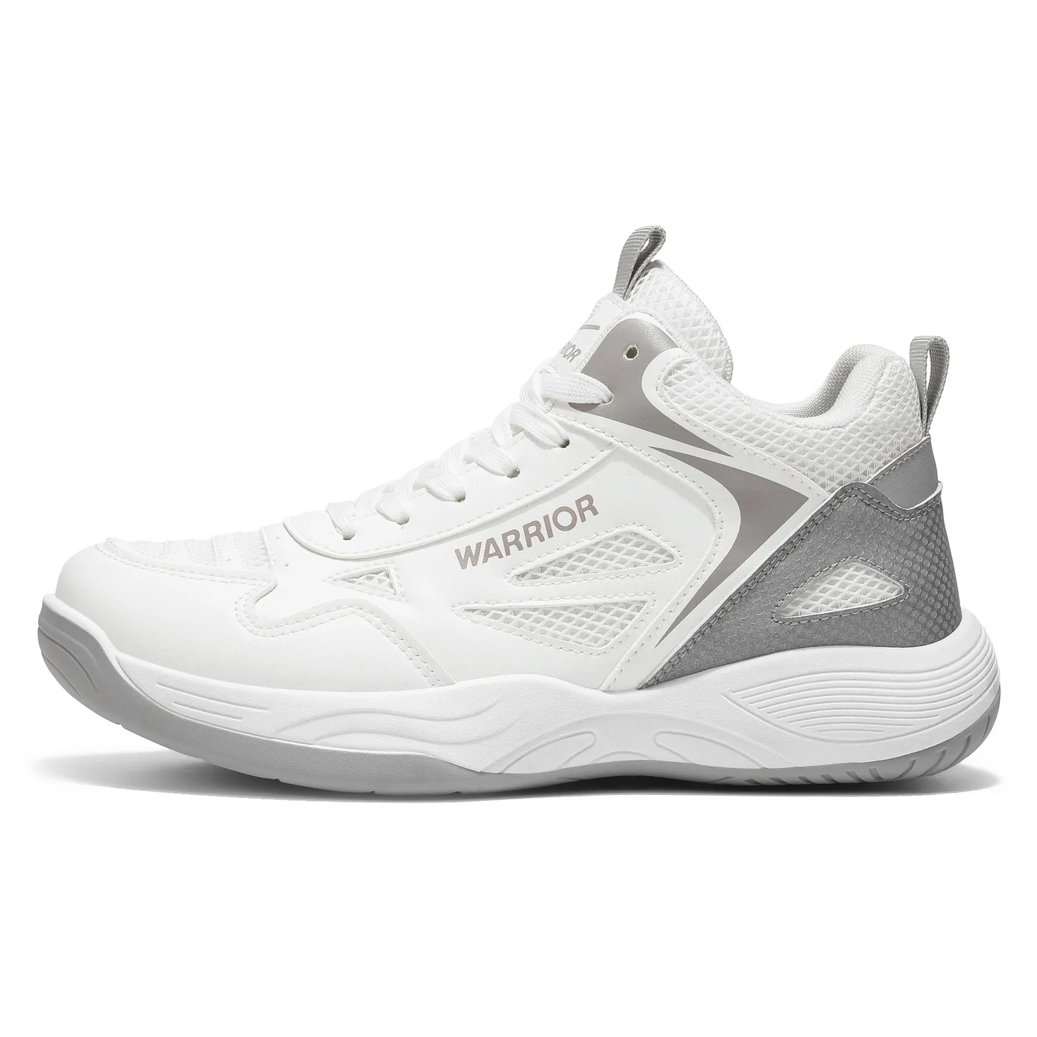 Кроссовки для бадминтона мужские low top с амортизацией WARRIOR, белый/серый