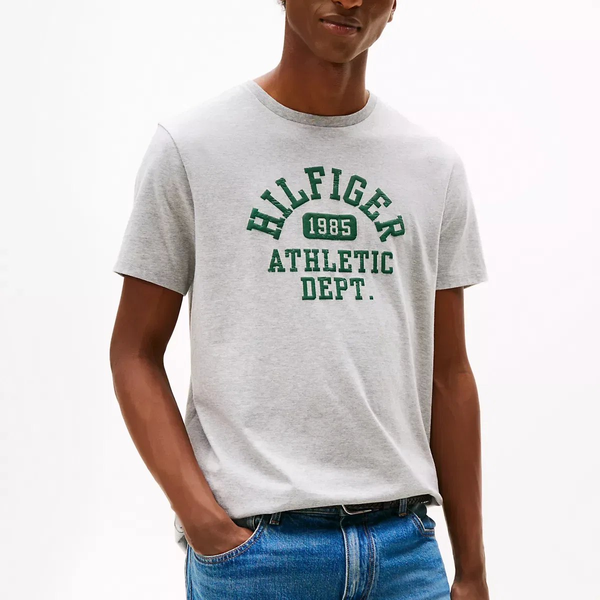 Футболка мужская серая crew neck Tommy Hilfiger, Gray — фото 4