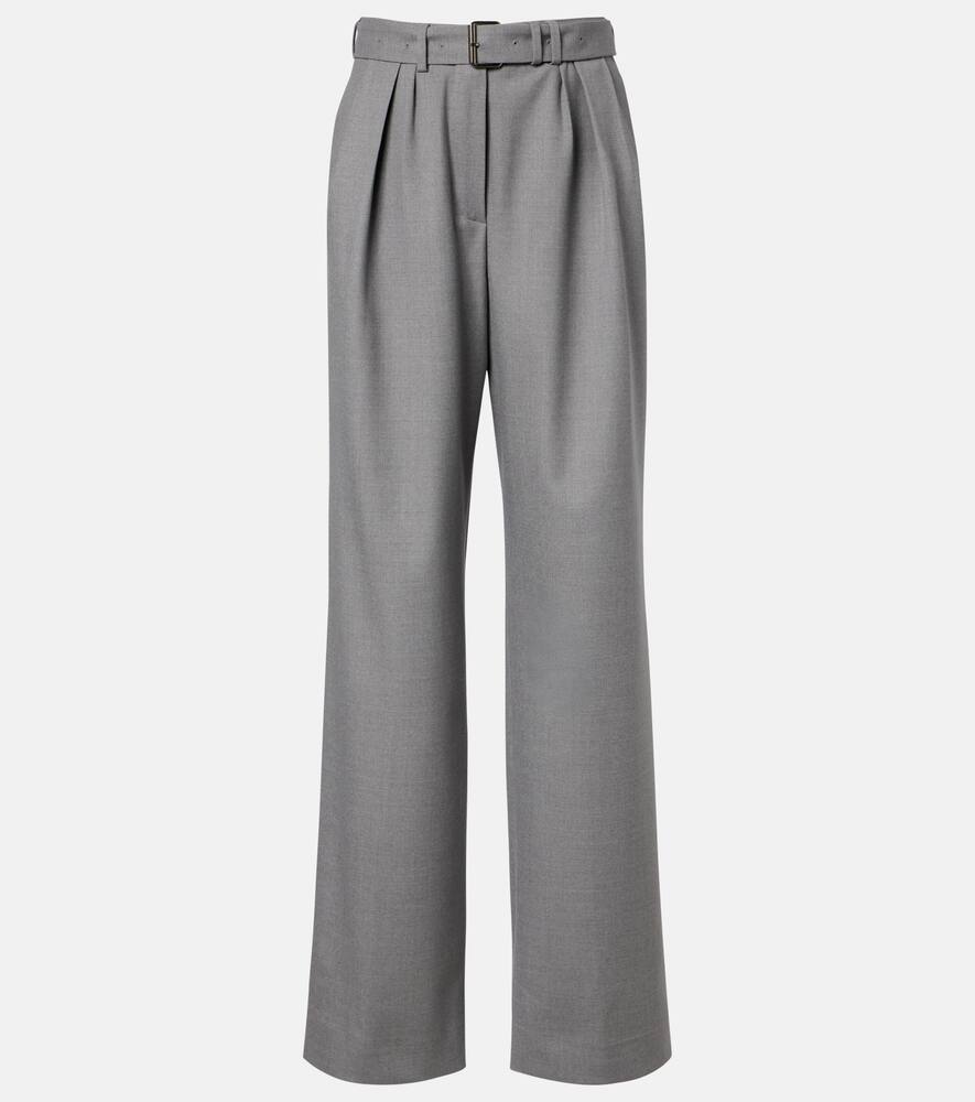 

Широкие брюки с поясом из шерстяной смеси Dries Van Noten, Grey