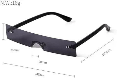 

Винтажные солнцезащитные очки без оправы прямоугольной формы для женщин и мужчин. Ретро солнцезащитные очки без оправы с красными линзами для женщин MTZJH, C4