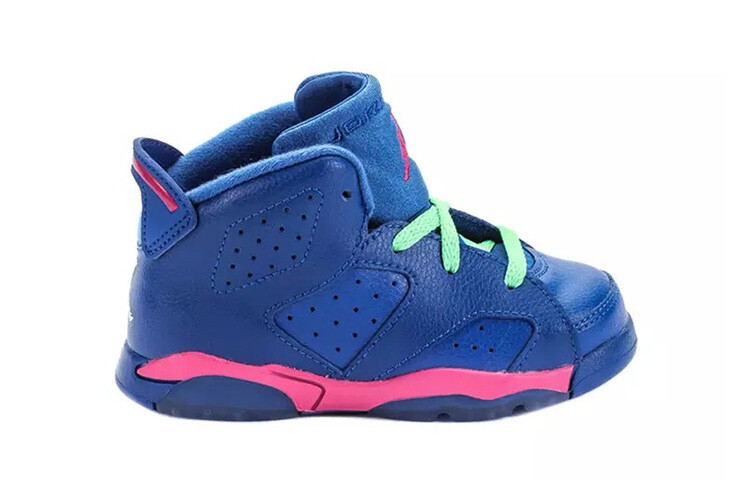 Кроссовки Air 6 Toddler TD Mid-top розовые/синие Jordan — фото 2