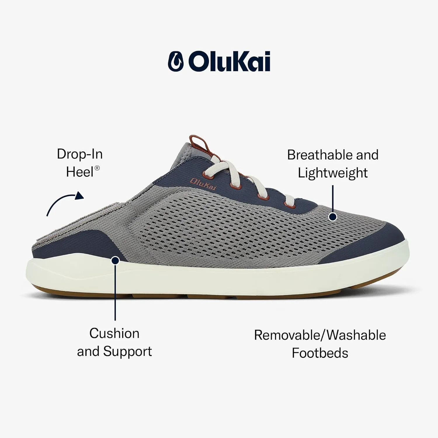 Мужские водные кроссовки OLUKAI 'Ahi, готовые для воды, с индивидуальной шнуровкой, легкие и дышащие, с улучшенным сцеплением и устойчивостью, синий — фото 4