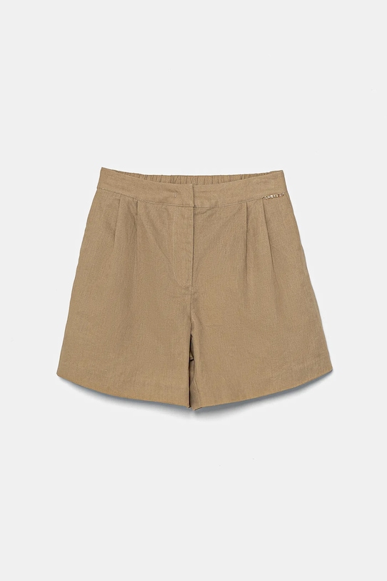 

Льняные детские шорты Twinset, бежевый