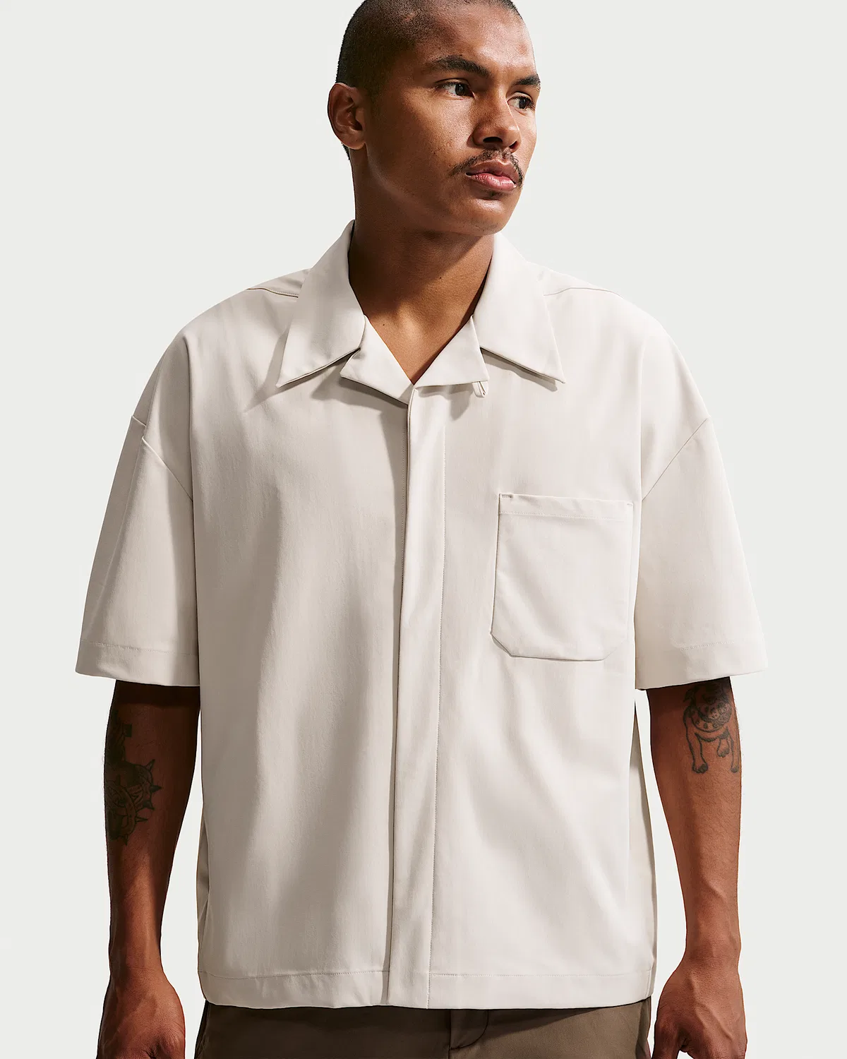 Мужская рубашка Dri-FIT UV на пуговицах Nike 24.7 PerfectStretch, Light Orewood Brown/Sail/Light Iron Ore