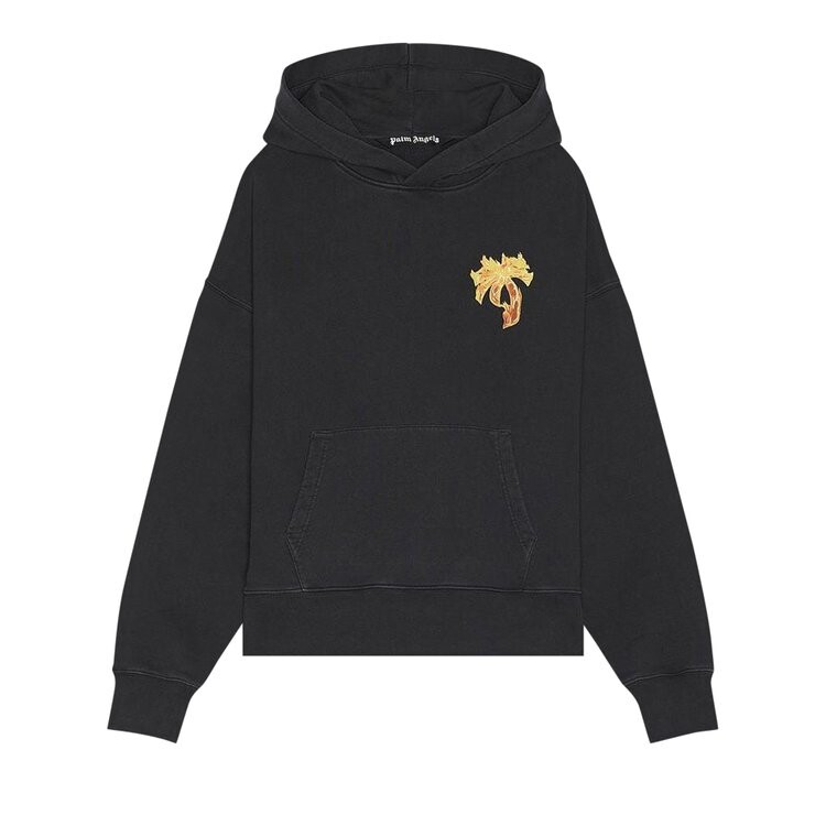 

Худи Palm Angels Burning Palm Hoodie, цвет Black/Gold